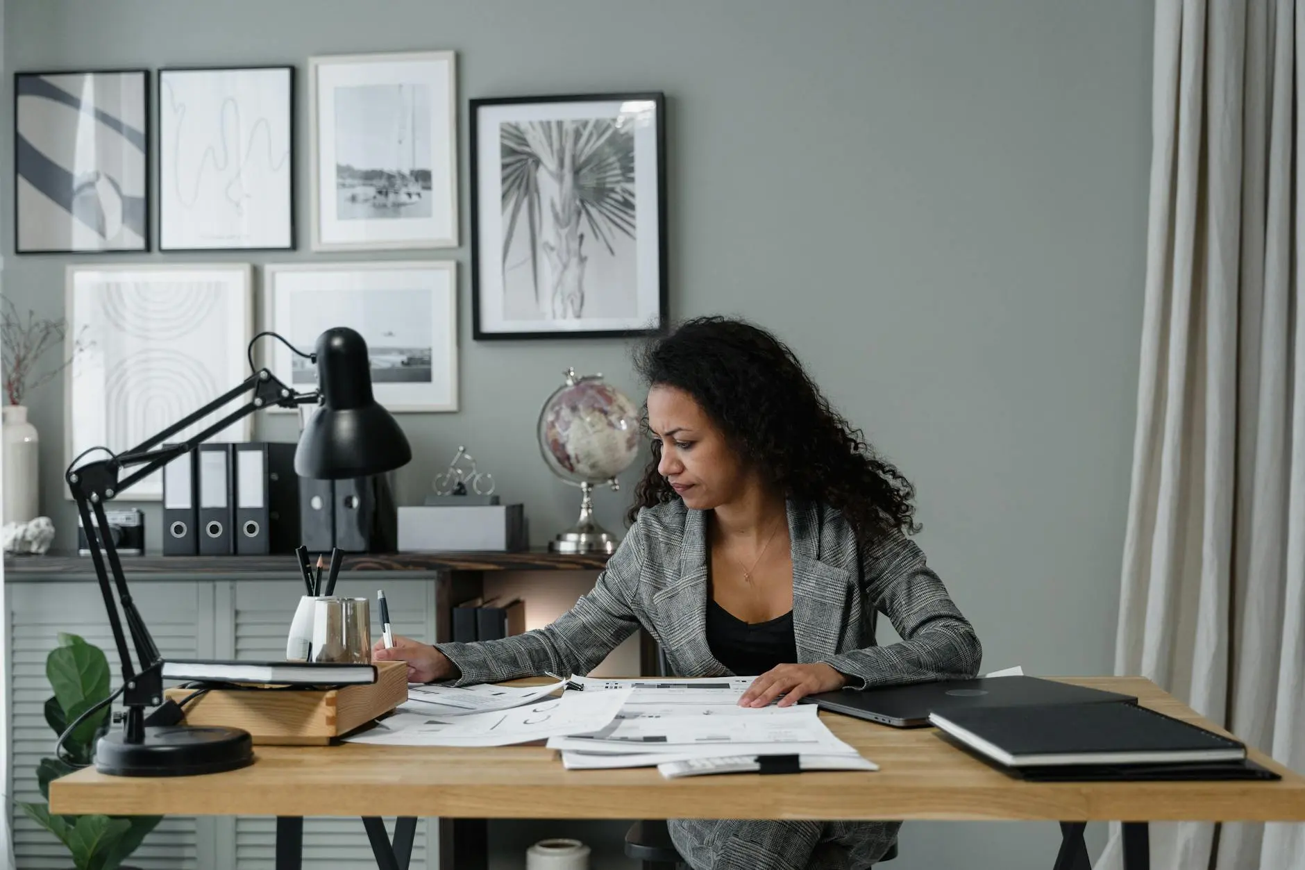career black and white businesswoman woman