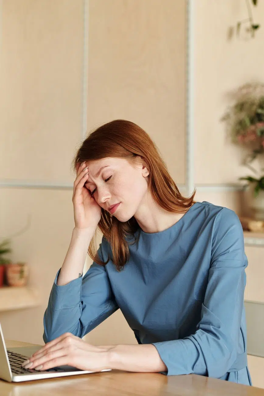 pexels-photo-4153282 Burnout in women exhausted woman working with laptop